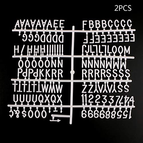 LUOFANG Zeichen für Filz-Buchstabentafel, 290 Stück, Zahlen für austauschbare Buchstabentafel, weiß