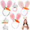 Lets Joy Ostern Hasenohren Haarreifen, 3 Stück Ostern Hasenohren für Kinder Erwachsene, Hasenohren Haarreif Kinder Erwachsene mit 3 Hasen Haarspangen Haargummis, Ostern Karneval Zubehör