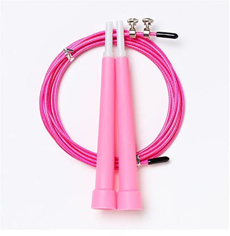 DUnLap Springseil Stahldraht überspringen einstellbar Jump Seil Fitnessgeräte Übung Training 3 Meter Geschwindigkeitsausbildung Home Fit Springseil Erwachsene (Size : Pink)