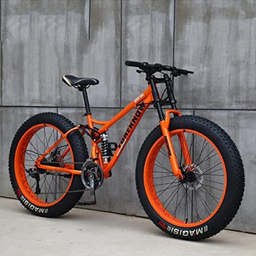 ZAANU Mountainbikes, 26-Zoll-Fat-Reifen-Hardtail-Mountainbike, Doppelfederrahmen und Federgabel, All-Terrain-Mountainbike, Cyan, 5 Räder – 21SPD (weiße Speichen 21SPD)