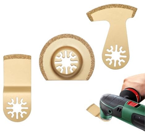 3 pezzi lame utensile multifunzione cemento, lame multifunzione per cemento, lame multifunzione per piastrelle, accessori strumento multifunzione oscillante (A)