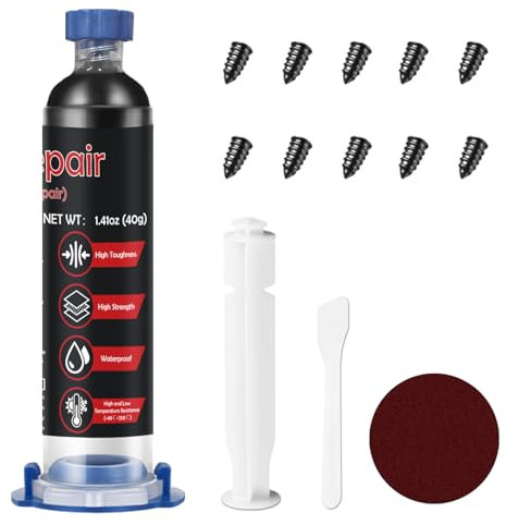LAMXIN 40 g de pegamento de goma, de secado rápido, adhesivo de goma extra fuerte, resistente al agua, con clavos de reparación, pegamento de goma para reparar grietas y agujeros