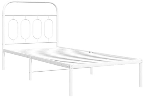 vidaXL Bettgestell mit Kopfteil Metall Weiß 80x200 cm