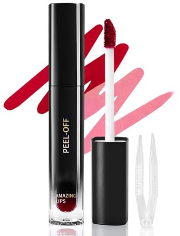 Prreal Peel off Lip Stain and Lip Liner, Tattoo Color Lip Tint, Long Wear, Waterproof Lip Tint Stain with Tweezers, Lip Stain Peel off with Matte Finish Lip Makeup(04 Fairy)