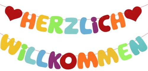 Herzlich Willkommen Banner, Willkommen Zuhause Girlande, Welcome Home Banner, Herzlich Willkommen Deko für Rückkehr Familienfeiern Einzug Schule Saison Party Dekoration