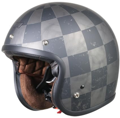 ORIGINE Casco Jet Moto Aperto Scooter Casco Motorino Vintage con Visiera Parasole Omologato ECE (Solid Titanmium, M)