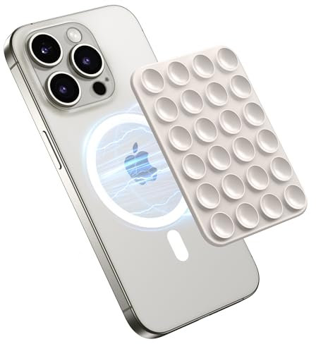 GONEZ Supporto magnetico a ventosa per custodia MagSafe, impugnatura adesiva in silicone rimovibile per iPhone 12/13/14/15/16, selfie e video a mani libere per TikTok e Instagram Influencer/Creator