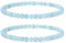 Landorilo 2 Stück Naturstein Runde Perlen Stretch Armband (4mm) für Damen Herren, Yoga Heilstein Armbänder, Freundschaftsarmband, Paar-Armband, Ersatzperlen Inklusive(2R A Aquamarin)