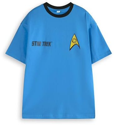 Star Trek Herren T-Shirt | Uniform-Grafik-T-Shirt für Erwachsene | Iconic Outfit Kurzarm-Top für Trekkies | Comic-Film-Film-Sci-Fi-Kleidungsgeschenk für Ihn