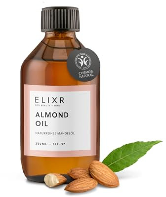 ELIXR 100% Reines Mandelöl – Kaltgepresst & Natürlich – Pflegeöl für Haut, Haare & Nägel – Naturkosmetik vegan & Ohne Zusatzstoffe – 250ml