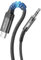 JSAUX Cable AUX USB C a Jack 50cm, Tipo C a 3,5 mm Macho Jack de Adaptador Coche de Auriculares Estéreo Audio Compatible con iPhone 16 Pro Max/16 Pro, Samsung Galaxy S23 S22 Ultra, Huawei P40-Negro