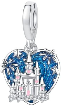 CYMYSS Beads Charms Anhänger 925 Sterling Silber Pendant für Europäische Armbänder und Halsketten Armband Anhänger & Beads für Damen (Feuerwerk Schloss Charms)