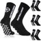 Niofind Fußball Socken, 3 Paar Anti Rutsch Football Socks, Grip Socken Fussball für Herren Damen Kinder, Rutschfeste Sportsocken für Fußbälle Basketball Laufen, Fussball Geschenke,Schwarz, 39-42