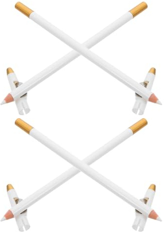ARTIBETTER Weißes 4 Stück Bartfüllerstift und Augenbrauen Make Up mit Integriertem Anspitzer Wasserfest Präzise Spitze Bart und Augenbrauenstyling für Männer und Damen