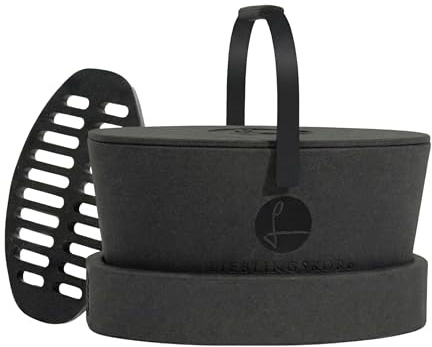 LIEBLINGSKORB Original black schwarz - inkl. Deckel, Einlegeboden und Transportring - ultraleichter, kippsicherer & formstabiler Einkaufskorb - Made in Germany - thermoisolierend & abwaschbar