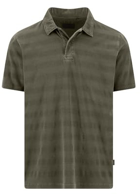 FYNCH-HATTON Poloshirt aus Baumwolle mit Strukturstreifen und Polokragen