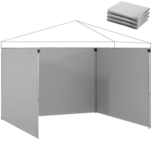 Outsunny 3er-Set Seitenteile für Pavillon 3x3 m Seitenwand Hellgrau | Mit Reißverschluss, UV Schutz, Wasserabweisend, Seitenwände aus Oxfordstoff, als Sichtschutz und Windschutz für Partyzelt