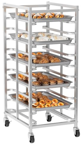 ehozirta Edelstahl Backblechwagen mit 33 lbs Tragkraft pro Etage, großer Kapazität, einfach montierbar, vielseitig einsetzbarer Backwagen für Küche & Gastronomie (60x46x115 cm) 10