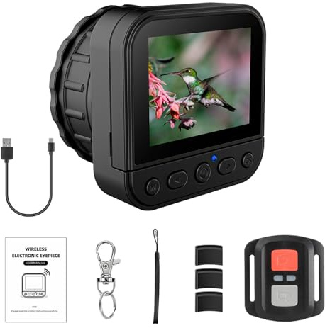 64MP 4K HD 2.4G WIFI Wireless Telescopio Oculare con Schermo Flip Universale Oculare Fotocamera Monoculare Portatile Leggero per Binocolo Astronomico Microscopio