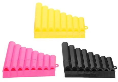 Mini-Panflöte 8 Löcher for Kunststoff-Panflöte, Musikinstrument, Röhren, frühe Musikausbildung, gelbe Mini-Panflöten, Flötenpfeife