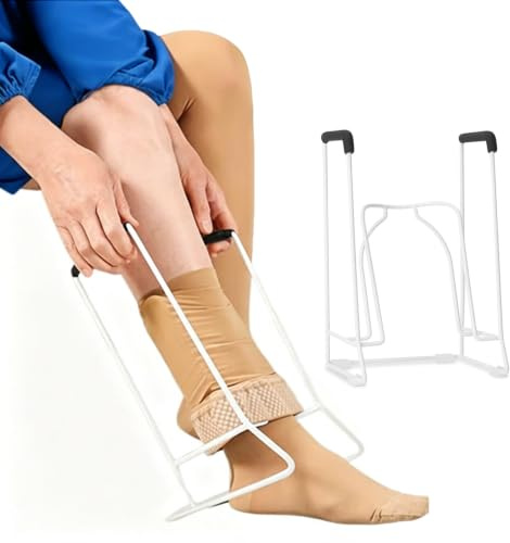 Calze a compressione, in metallo, per indossare calze | Supporto per indossare calze a compressione, supporto per indossare calze e calze per anziani