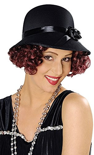 Körner Festartikel Charleston Hut für Damen - Schwarz - Zum 20er 30er Jahre Kostüm