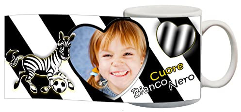 csm informatica Tazza Cuore bianconero Personalizzata con nome,frase,foto ecc tazza compatibile per tifoso bianconero. Gadget regalo non ufficiale 7209007