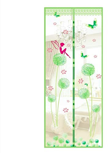 Magnetic Door Magnetic Insect Door Screen Door High Density Curtain Fly Bug Mosquito Mesh Curtain Size:90 * 210cm (color1) Green