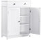 Yaheetech Armadietto da Bagno Autoportante, Mobile da Terra con Ripiano Regolabile Bianco, 80 x 60 x 30 cm, Mobiletto in Legno con 2 Ante e Cassetto, Armadio da Ingresso Portaoggetti