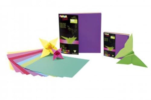 Origami-Papier, 80 g/qm, 20 x 20 cm, 100 Blatt, sortiert (10 Farben) - 5 Stück