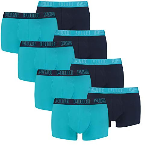 Puma Herren Shortboxer Unterhosen Trunks 100000884 8er Pack, Wäschegröße:M, Artikel:-005 Aqua/Blue