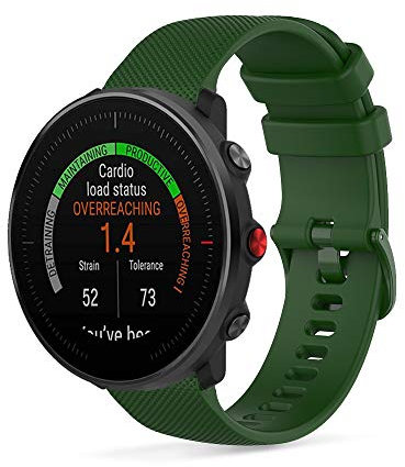 SeaFicco Correa de Reloj Compatible con Polar Vantage M/Polar Grit X, Universal 22mm Correa de Silicona Pulsera de Repuesto Banda de Deportes Fitness (Verde Militar)