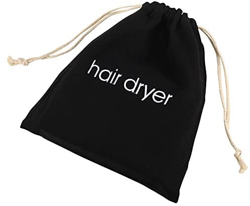 ERKXD Hair Dryer Bags Drawstring Bag Container Hairdryer Bag for Travel Bathroom 30 x 34cm (Black)