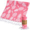 Miss Savon Strandtuch - Original türkisches Saunatuch Baumwolle | 100x180 cm | groß Badetuch XXL für SPA Strand Sauna Fitnesss Sport Decke Groß(Rosa)