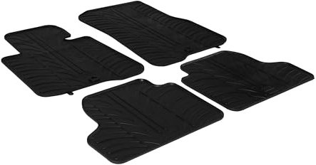 AROBA GL0348GC Design Gummi Fußmatten kompatibel mit BMW 4er Gran Coupe F36 BJ. 03.2014-05.2020 erhöhter Rand 4 TLG Farbe Schwarz Gummimatten Automatten passgenau