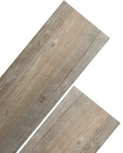 MAKA Pavimento PVC Adesivo Effetto Legno Parquet Listone (15 PZ) Rivestimento Vari Colori Rovere Rustico Pellicola Copri Piastrelle Autoadesivo senza Ftalati Interno 2 metri2 (Rovere Invecchiato)
