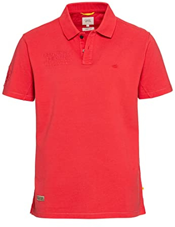 camel active Herren Piqué Poloshirt aus Reiner Baumwolle Rot, Menswear-M