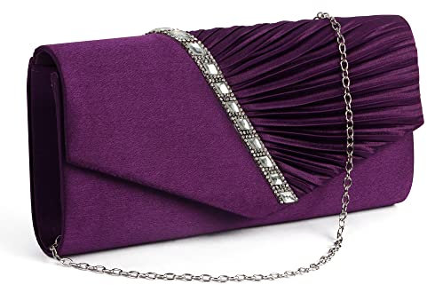 Beaface Clutch Bags for Women, Evening Clutch Bag Clutch Handbags for Women Wedding Party Prom, Gift Clutches for Mom Wife (Purple)