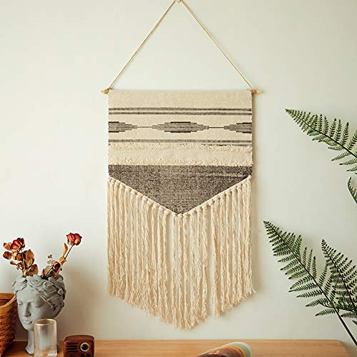 SXLIGHT Makramee-Wandbehang, Großer Boho-Webteppich Für Schlafzimmer, Wohnzimmer Und Kinderzimmer, Wanddekoration, Handgefertigte Geschenkidee, Grau, 50x90cm(19.7x35.4inch)
