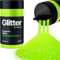 Hemway Premium Glitter Shaker - Fluorescent Green | Microfine Metallic Flake Sequins for Resin & Epoxy Crafts | Craft Supplies for Tumblers, Festival, Hair, Face, Body, Eye & Nail Art | 125 g