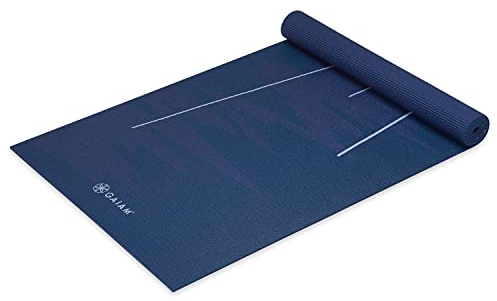 Gaiam 4 mm Yogamatte, rutschfeste Übungs- und Fitnessmatte für alle Arten von Yoga, Pilates und Bodenübungen – Moonlit Tide