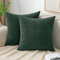 EMEMA Kissenbezug 50x50 cm Kordsamt Kissenbezüge Dekokissen Sofakissen Cord Kissenhülle Zierkissenbezug Kord Dekorative Weiche für Sofa Wohnzimmer Schlafzimmer 2er Set Dunkelgrün