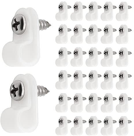 Litoexpe 60 Stück 1/4 Zoll Seil Licht Clips Outdoor P-Style Kabelclips Drahtklemmen mit kompatiblen Edelstahl Flachkopf Kreuzschlitzschrauben