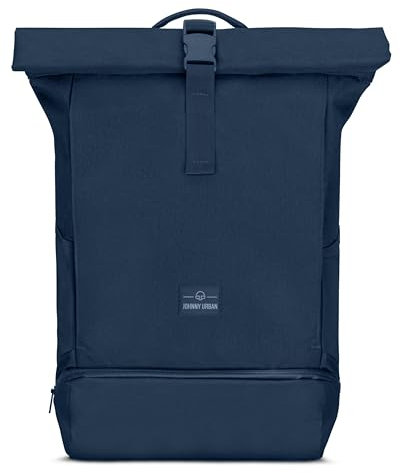 Johnny Urban Rucksack Herren & Damen Blau - Allen Large - Rolltop Backpack Groß für Fahrrad, Arbeit, Uni - Laptop Tagesrucksack mit Schuhfach - Wasserabweisend