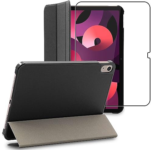 ebestStar - Coque pour iPad 10.9 (2022) Apple, Etui Slim Cover, Housse PU Cuir Rabat Magnétique, Noir + Verre Trempé