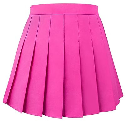 Joyingtwo Gonna a pieghe da donna, gonna da skater, con pantaloncini, elastico in vita, gonne da tennis taglie forti, Rosa, M
