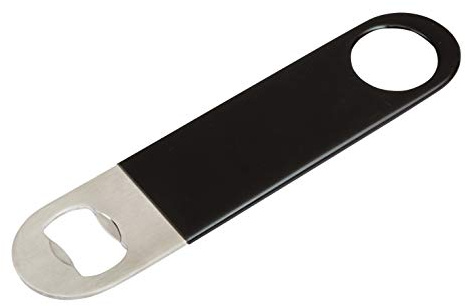 Bar Blade, 18cm Bottle Opener | Heavy Duty Crown Bottle Opener Black Vynl Coated | Professional Dual Version Bar Blades Bottle Opener (Black)