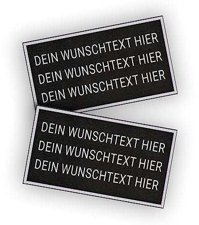 P24S Klett Patch personalisiert Patch Klett Militär Lustig Aufnäher 80x50 mm- Bestickt Rahmen (Weiß)