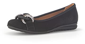 Gabor Damen Klassische Ballerinas, Frauen Flats,Moderate Mehrweite (G),Ballerina-Schuhe,Ballett-Schuhe,flach,schwarz(Uni+asilb),39 EU / 6 UK