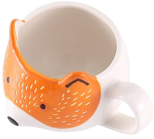 Frefgikty Tazza da caffè in ceramica a forma di volpe modello animale casa cucina ufficio succo latte tazza